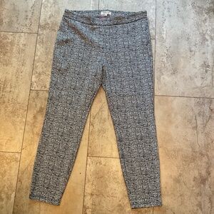 Nanette Lepore Pull On Casual Skinny Pants Stretch Black White Sz Large